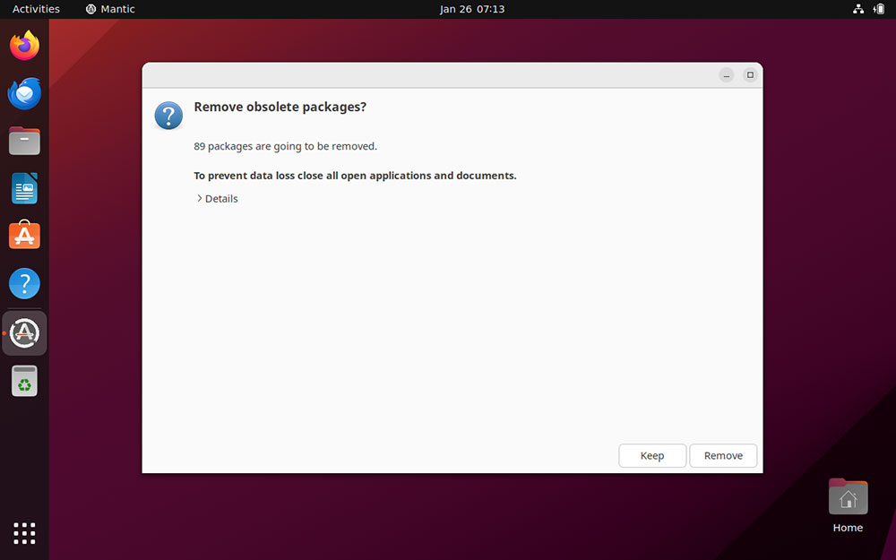 Ubuntu 23.10 upgrade remove obsolete packages