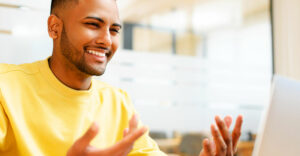 young man on a videoconference
